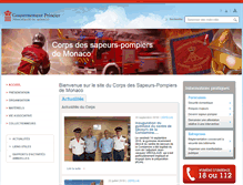 Tablet Screenshot of pompiers.gouv.mc